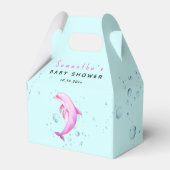 Waterverf oceaandolfijn babyshower bedankdoosjes (Voorkant Zijde)