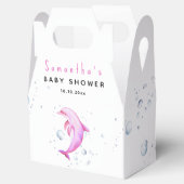 Waterverf oceaandolfijn babyshower bedankdoosjes (Geopend)