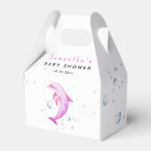 Waterverf oceaandolfijn babyshower bedankdoosjes (Voorkant Zijde)