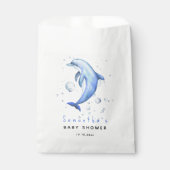 Waterverf oceaandolfijn babyshower bedankzakje (Voorkant)