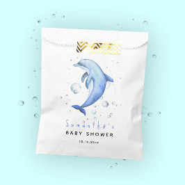 Waterverf oceaandolfijn babyshower bedankzakje