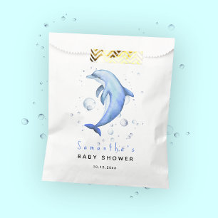 Waterverf oceaandolfijn babyshower bedankzakje