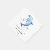 Waterverf oceaandolfijn babyshower servet (Hoek)