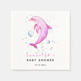 Waterverf oceaandolfijn babyshower servet