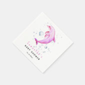 Waterverf oceaandolfijn babyshower servet (Hoek)