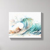 Waterverf oceaangolf canvas afdruk (Voorkant)