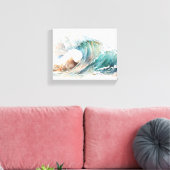 Waterverf oceaangolf canvas afdruk (Insitu (Woonkamer))