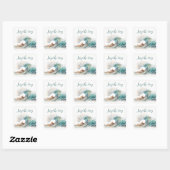 Waterverf oceaangolf met citaat vierkante sticker (Vel)