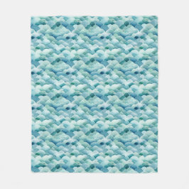 Waterverf oceaangolven fleece deken