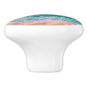 Waterverf oceaangolven keramische knop (Zijkant)