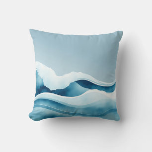 Waterverf oceaangolven kussen