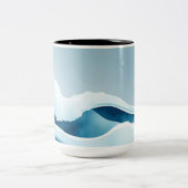 Waterverf oceaangolven tweekleurige koffiemok (Center)