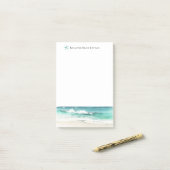 Waterverf Oceaangolven zeesterren Notitieblok Post-it® Notes (Op bureau)