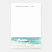 Waterverf Oceaangolven zeesterren Notitieblok Post-it® Notes (Voorkant)