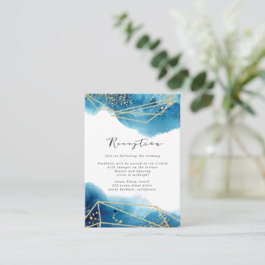 waterverf oceaanhemelse ontvangst informatiekaartje (Staand voorkant)