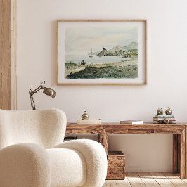  Waterverf oceaanlandschap Poster