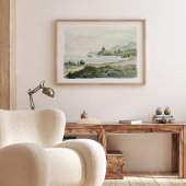 Waterverf oceaanlandschap Poster