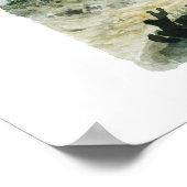 Waterverf oceaanlandschap Poster (Hoek)