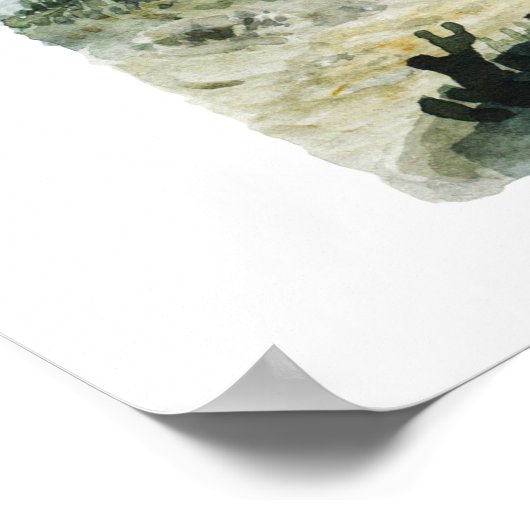 Waterverf oceaanlandschap Poster (Hoek)