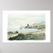 Waterverf oceaanlandschap Poster (Voorkant)