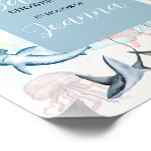 waterverf oceaanthema baby shower welkom poster (Hoek)