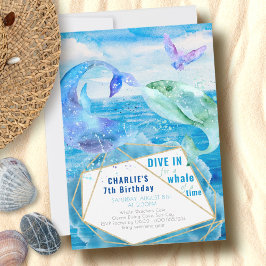 Waterverf oceaanwalvis elke dag kaart