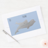 Waterverf Ocean Animal Baby Beluga Whale Rechthoekige Sticker (Envelop)
