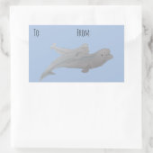 Waterverf Ocean Animal Baby Beluga Whale Rechthoekige Sticker (Tas)