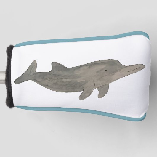 Waterverf Ocean Animal Dolphin Golfheadcover (Voorkant)
