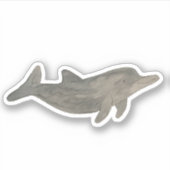 Waterverf Ocean Animal Dolphin Sticker (Voorkant)
