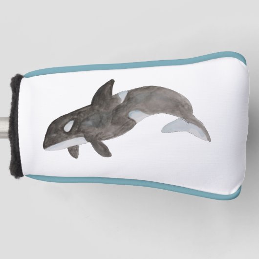 Waterverf Ocean Animal Killer Whale Orca Golfheadcover (Voorkant)