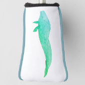 Waterverf Ocean Animal Turquoise Green Whale Golfheadcover (Draai 90)
