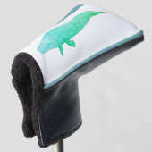 Waterverf Ocean Animal Turquoise Green Whale Golfheadcover (3/4 voorkant)
