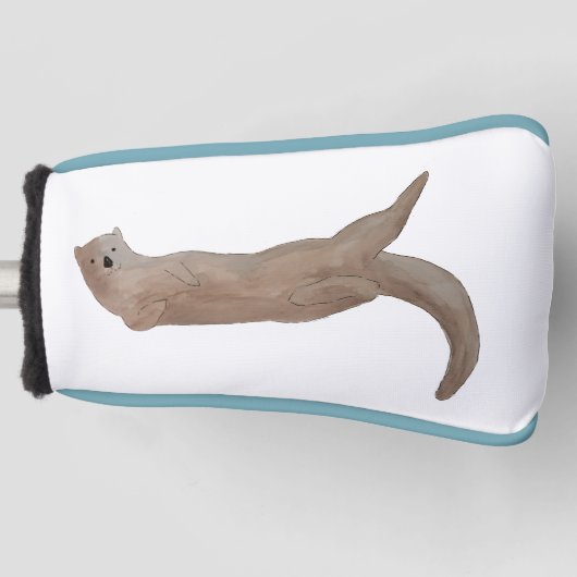 Waterverf Ocean Animal Zee Otter Golfheadcover (Voorkant)
