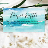 Waterverf Ocean Baby shower Diaper Raffle Informatiekaartje