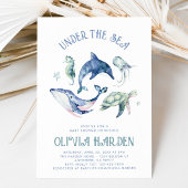 Waterverf Ocean Baby shower Invitation Kaart