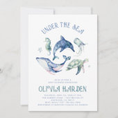 Waterverf Ocean Baby shower Invitation Kaart (Voorkant)
