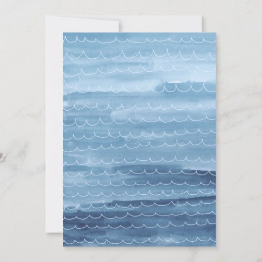 Waterverf Ocean Baby shower Invitation Kaart (Achterkant)