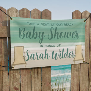 Waterverf Ocean Beach Baby shower Banner