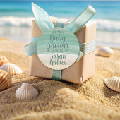 Waterverf Ocean Beach Baby shower Ronde Sticker