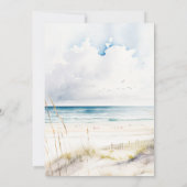 Waterverf Ocean Beach Bestemming Bruiloft Kaart (Achterkant)