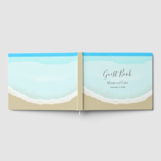 Waterverf Ocean Beach bruiloft Gastenboek (Volledig)