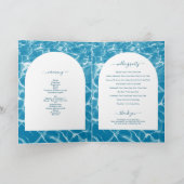 Waterverf Ocean Beach Bruiloft Orde van Service Programma (Binnen)