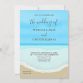 Waterverf Ocean Beach bruiloft uitnodiging (Voorkant)