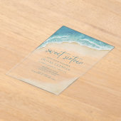 Waterverf Ocean Beach Coastal Sweet Sixteen Acryl Uitnodigingen (Laagn)