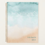 Waterverf Ocean Beach - gepersonaliseerde planner<br><div class="desc">Het ontspannen en serene,  waterverf abstracte textuur lijkt op de oceaankust met zandige stranden. Deze gepersonaliseerde planner is ongedateerd en klaar om aan te passen met jouw naam of bedrijfsnaam en het jaar. Ideaal voor de universiteit van de huisschool..</div>
