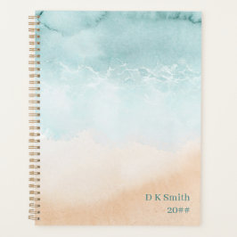 Waterverf Ocean Beach - gepersonaliseerde planner