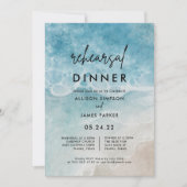 Waterverf Ocean Beach repesal Dinner Kaart (Voorkant)