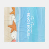 Waterverf Ocean Beach Seashells Beach House Fleece Deken (Voorkant (Horizontaal))