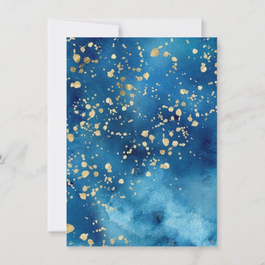 Waterverf Ocean Beach Tropical Island bruiloft Kaart (Achterkant)